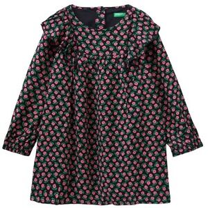 Benetton Toddler Floral Dress Size 2-3 Years Black Pink Cottagecore NWOT